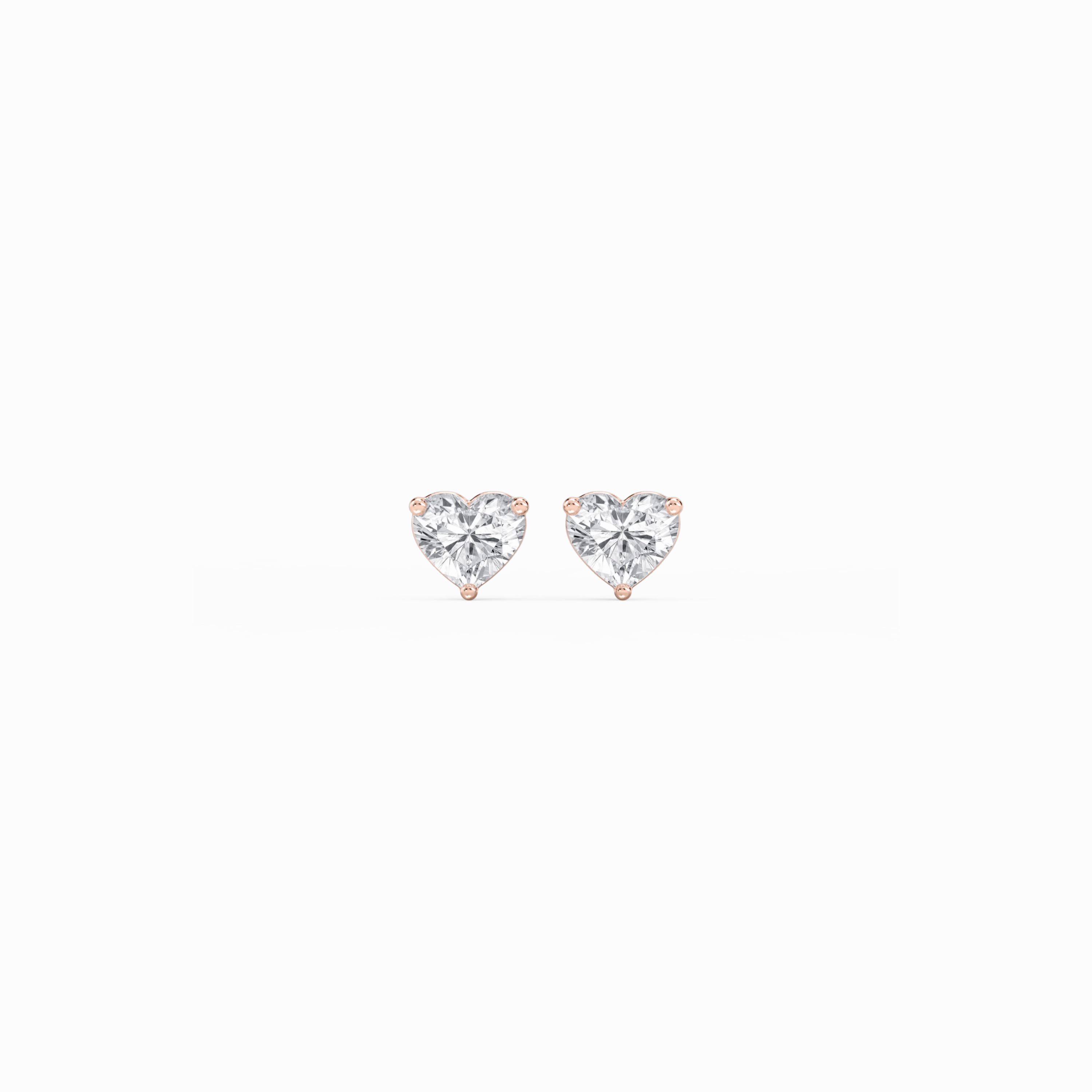 Heart Lab Grown Diamond Classic Three Prong Martini Stud Earrings Comfortable Aesthetic Shiny Must-Have