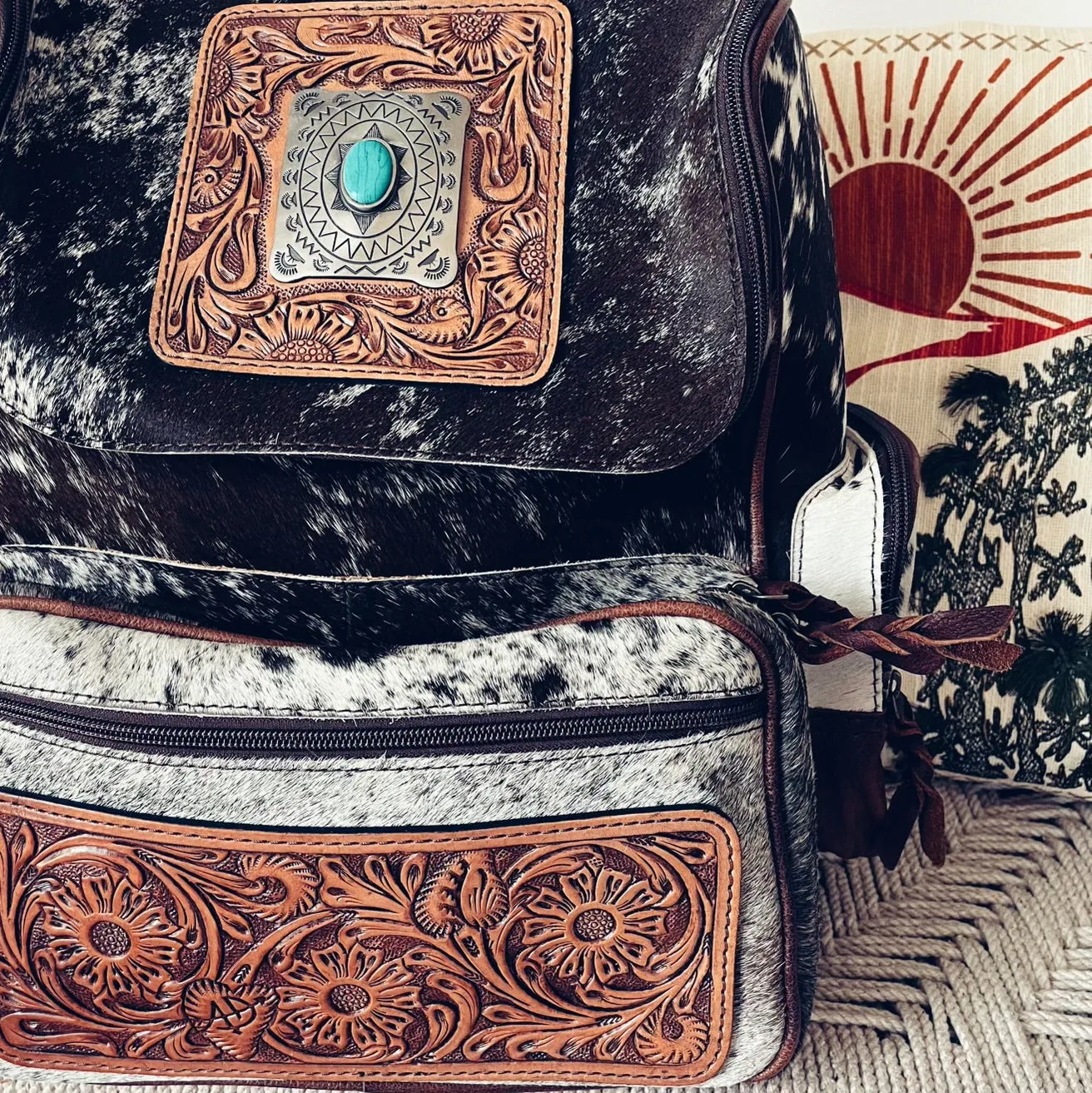 Dee Creek Western Leather Backpack