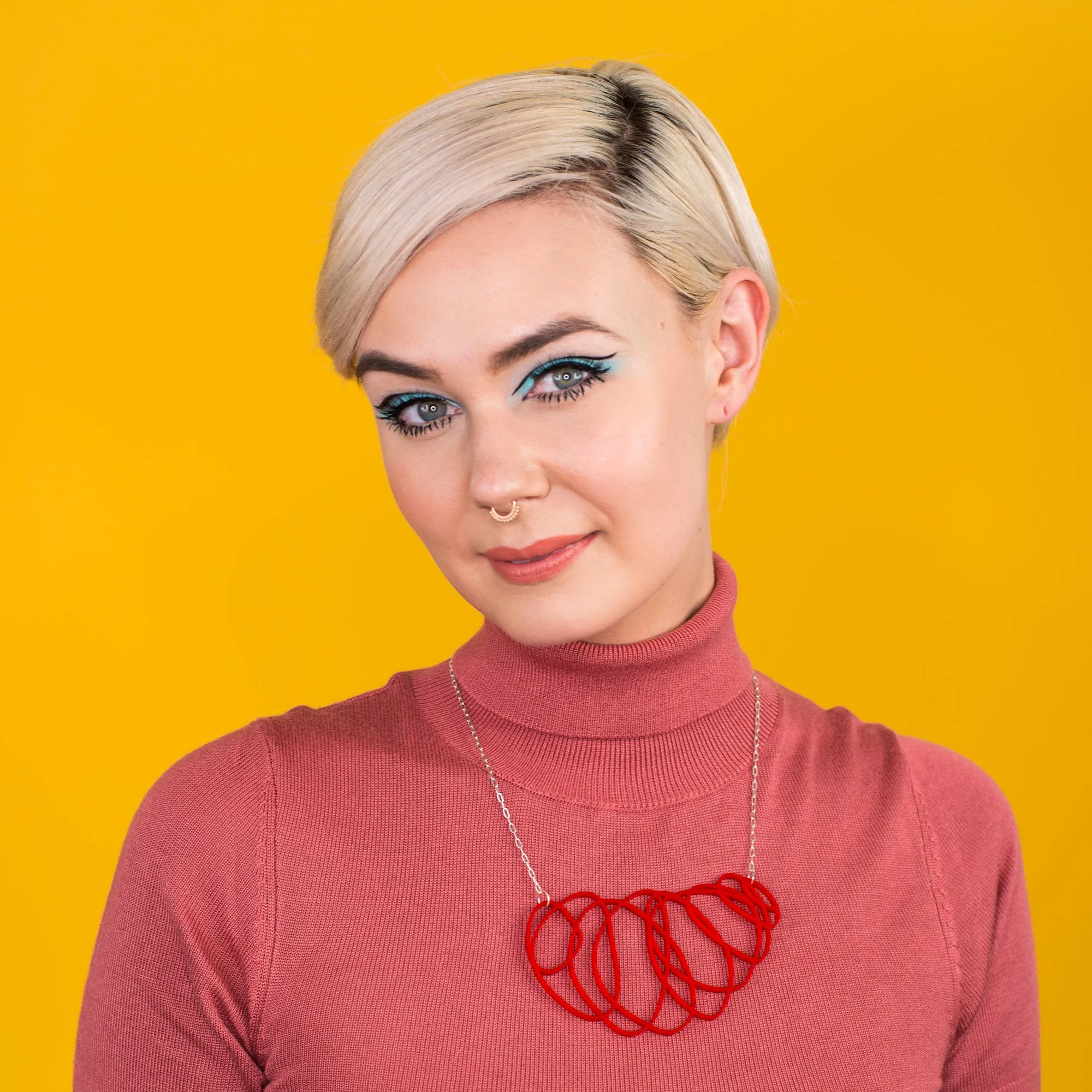 Delicate Red Statement Necklace - Scribbler