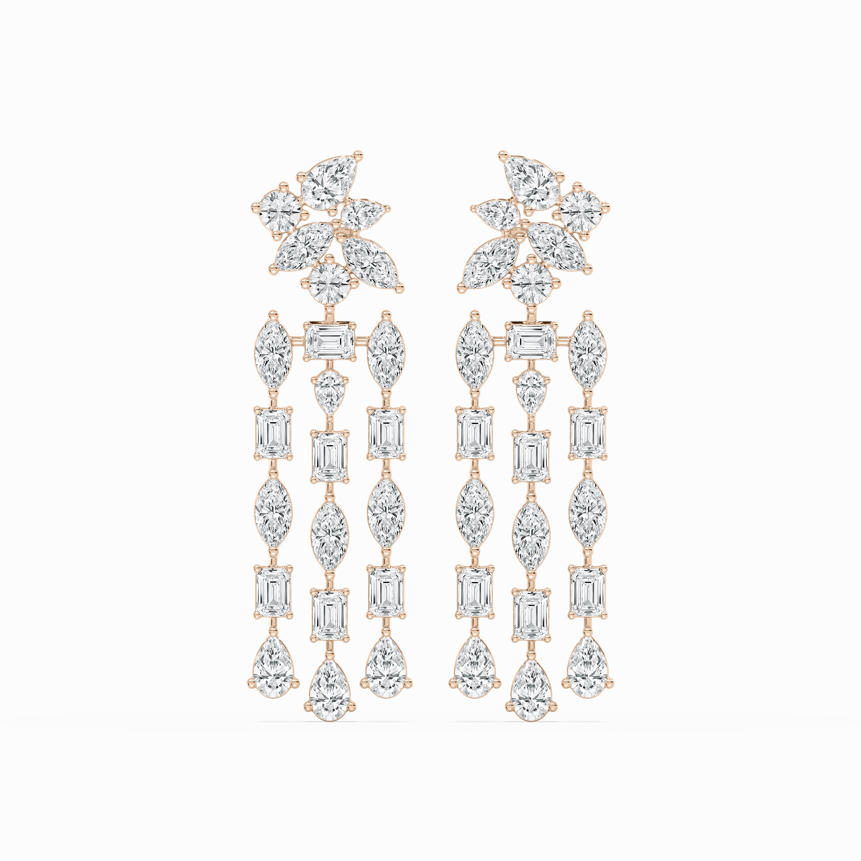 Shiny Accent 16 2?? ctw Multi Shape Lab Grown Diamond Constellation Dangle Earrings