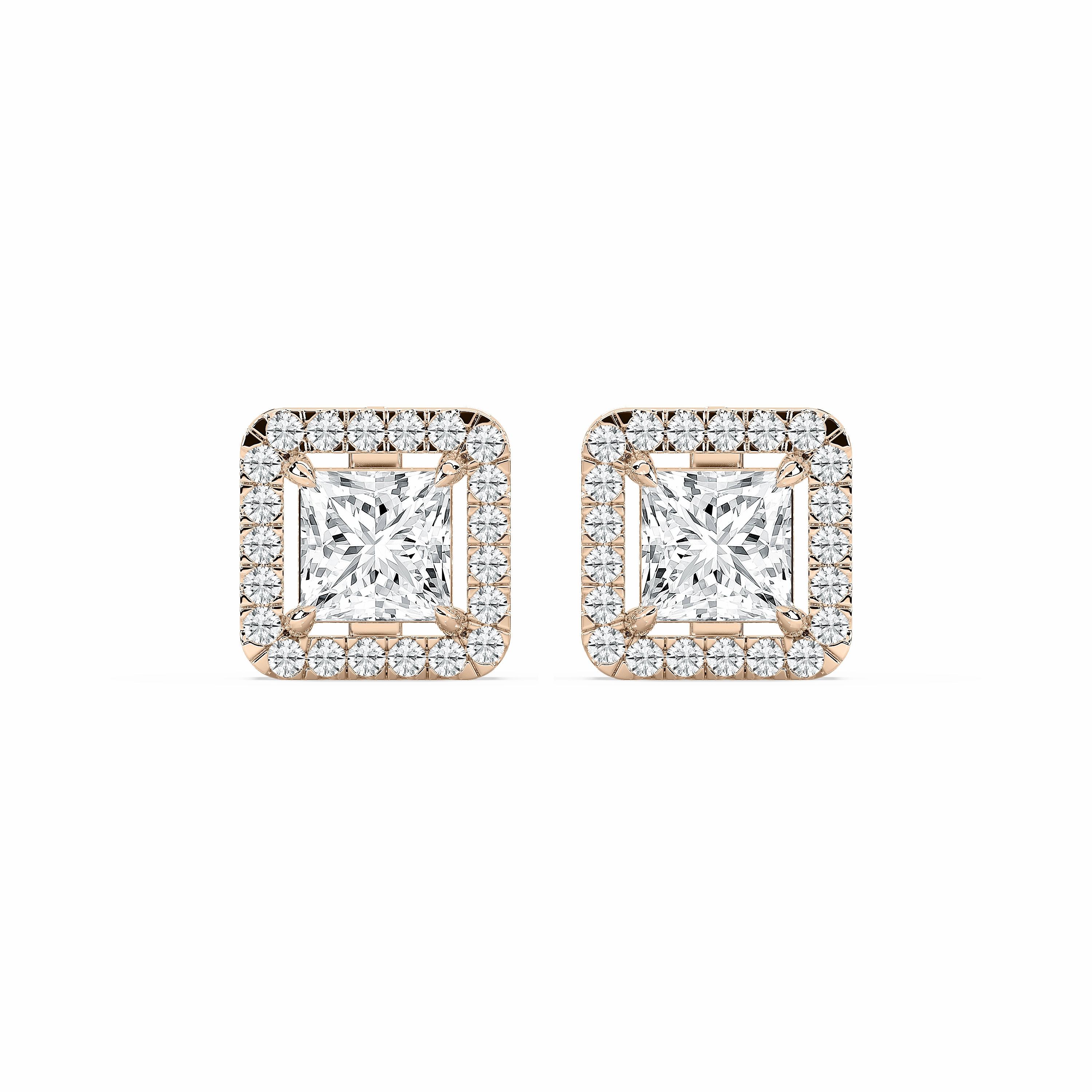 Substantial Accessory Office Piece 2 ? ctw Princess Lab Grown Diamond Halo Stud Earrings