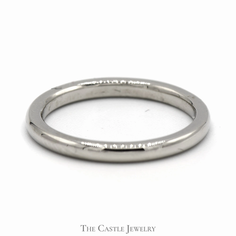 Simple Elegance Shimmer Look 14k White Gold 2mm Polished Wedding Band - Size 5