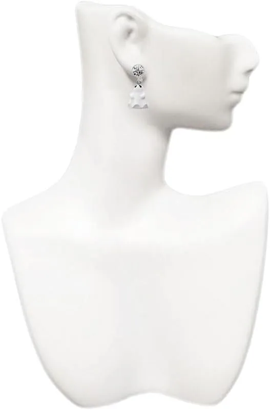 Delight Jewelry Resin Ghost - Large Crystal Clip on Earrings