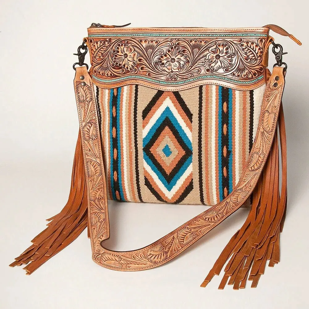 Desert Sand Western Leather Crossbody Purse