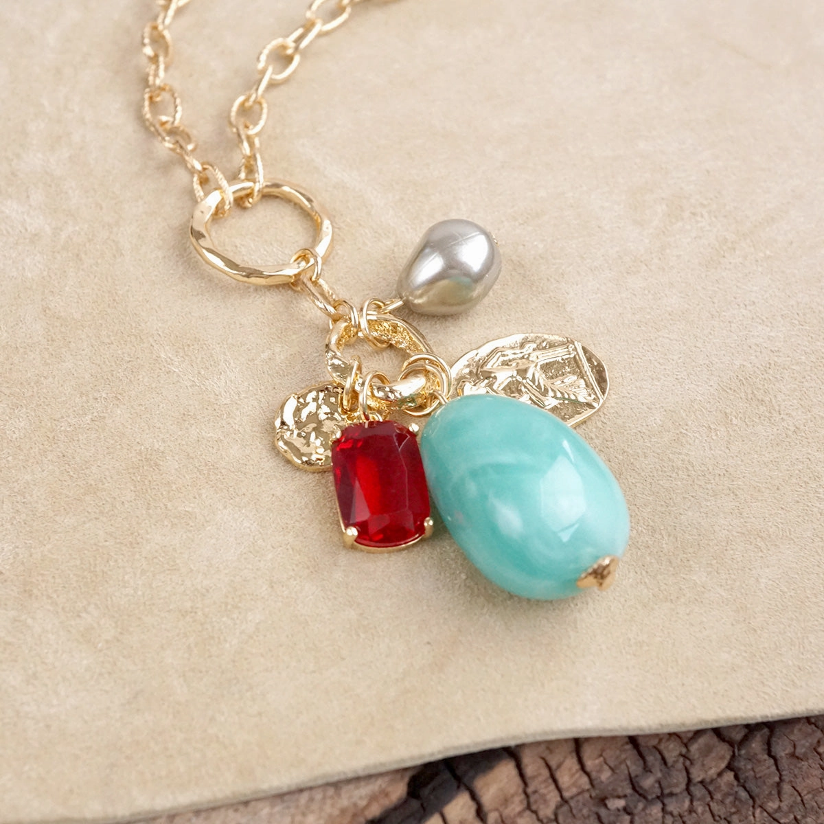 Desert Bloom ?C Long Cluster Charm Necklace Collective Adornment Era Piece