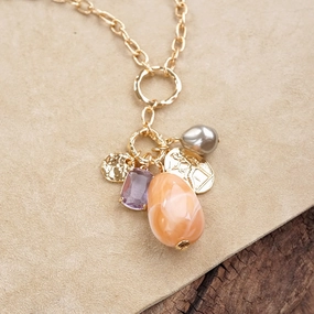 Desert Bloom ?C Long Cluster Charm Necklace Value Jewelry