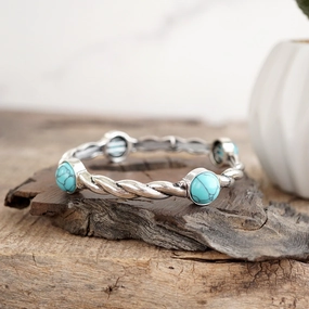 Unconventional Thinker Sunny Disposition Desert Charm ?C Western Silver Bangle Bracelet Collection