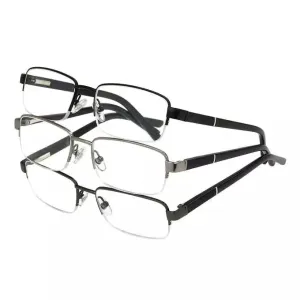 Design Optics by Foster Grant Metal Reading Glasses  2.50, 3-Pack, Semi-Rimless with Scratch-Resistant Lenses