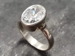 Diamond Bezel Ring - Sparkly Solitaire Ring - Diamond Promise Ring