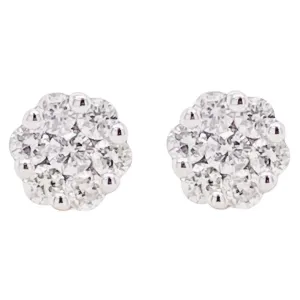 Diamond Cluster Stud Earrings