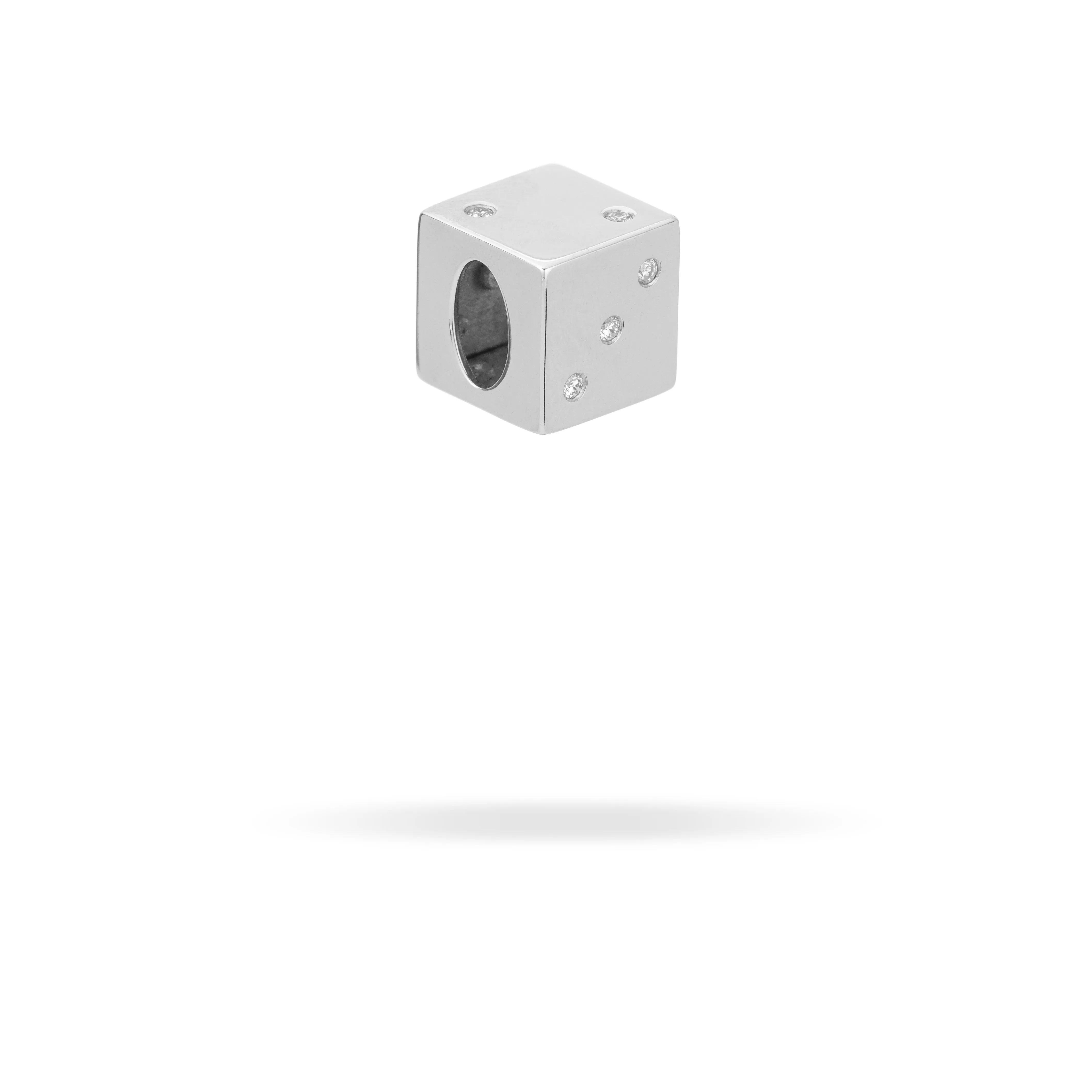 Diamond Dice Big Bead in Sterling Silver