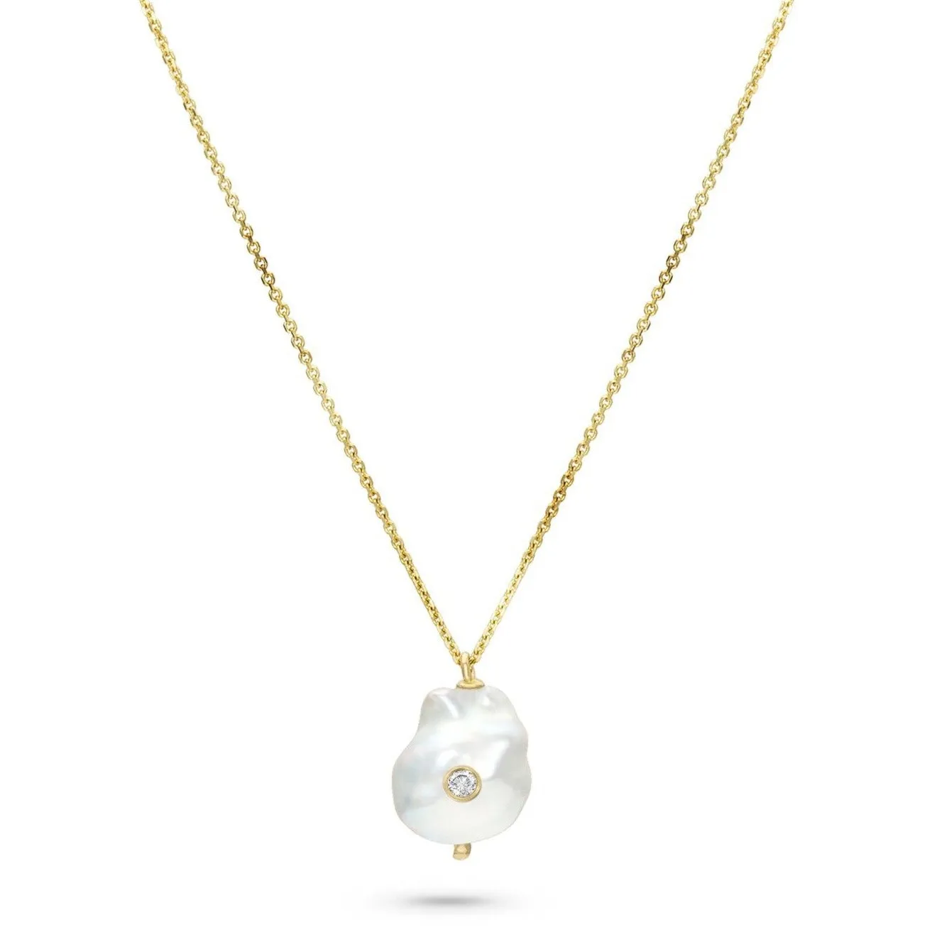 Diamond Set Baby Baroque Necklace