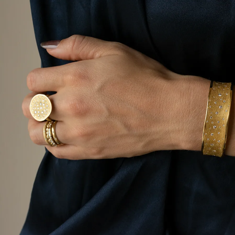 Diamond 'Stardust' Disc Ring