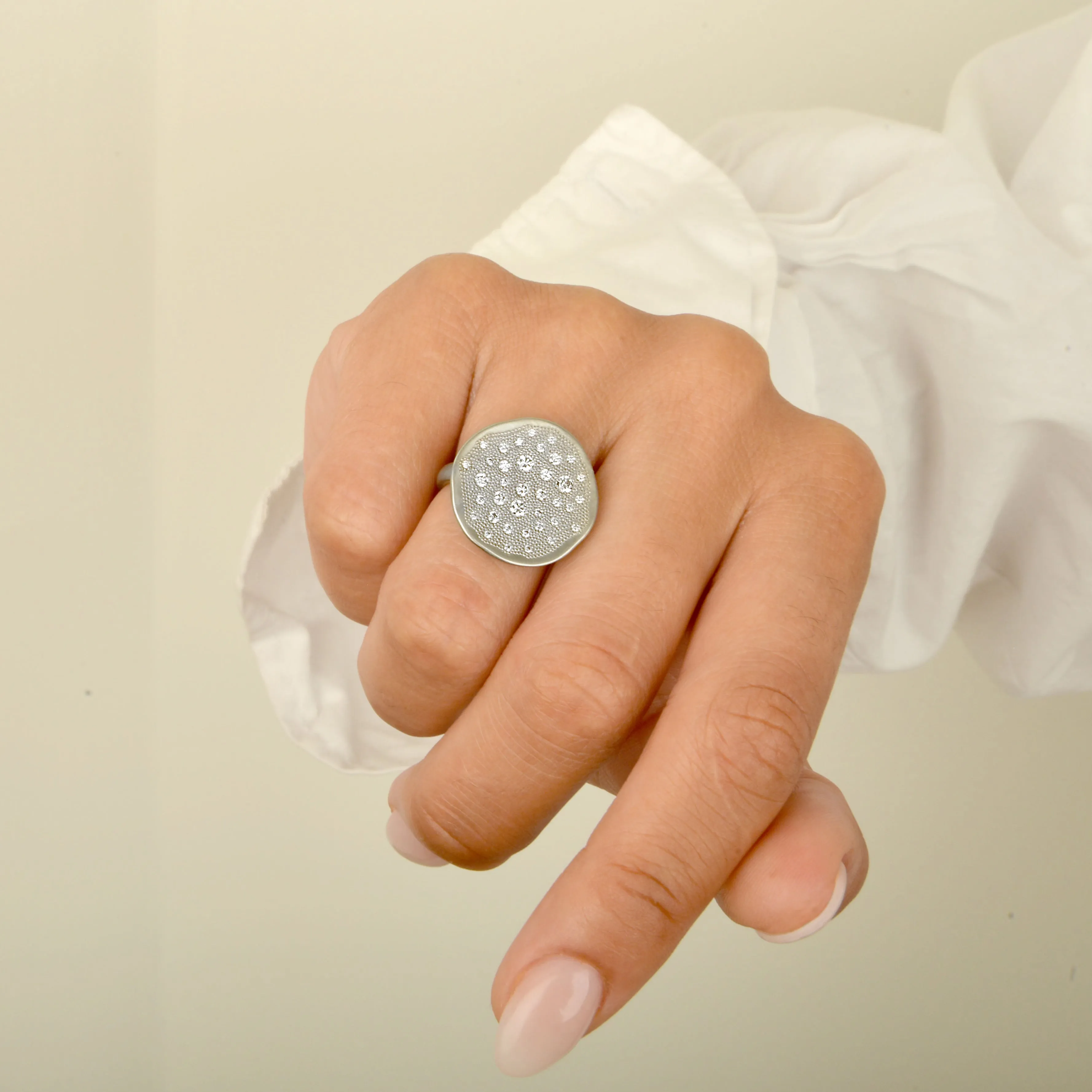 Diamond 'Stardust' Disc Ring