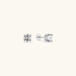 Diamond Stud Earrings in Silver