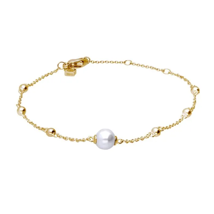 Diamonfire Gold Plated Shell Pearl Bracelet B5432