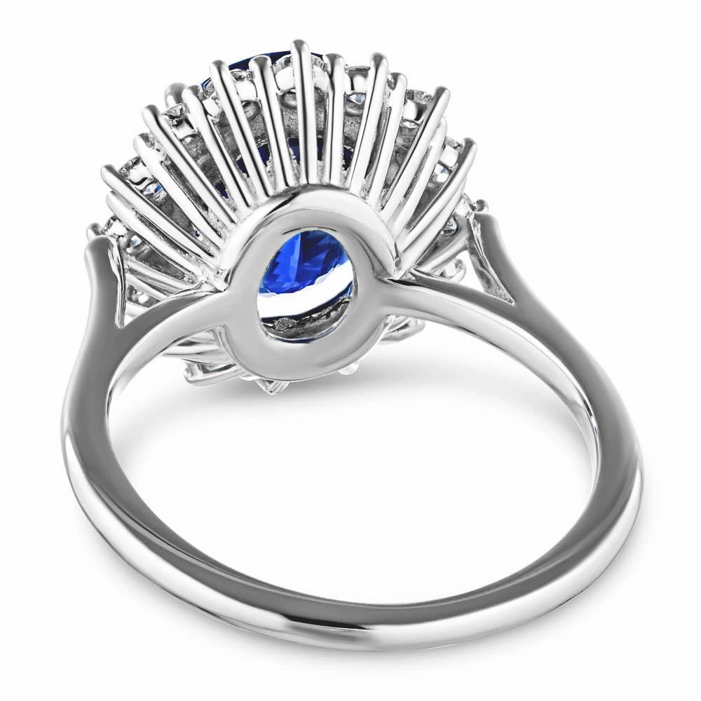 Exquisite Art Diana Oval Lab Grown Diamond Princess-Inspired Vintage Halo Engagement Ring