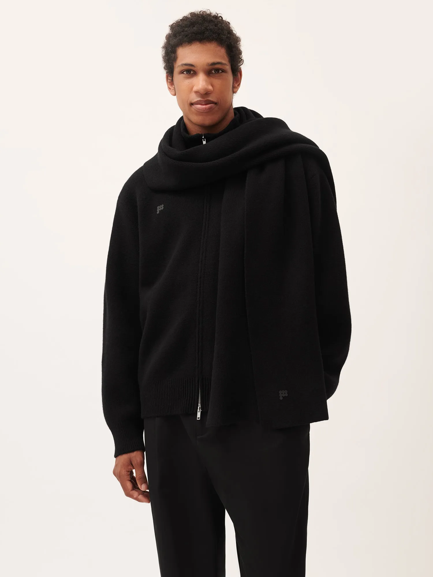 DNA Recycled Cashmere Scarf—black