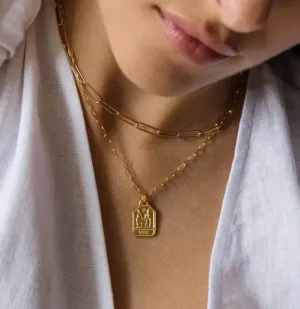 Dog Tag Zodiac Pendant Necklace