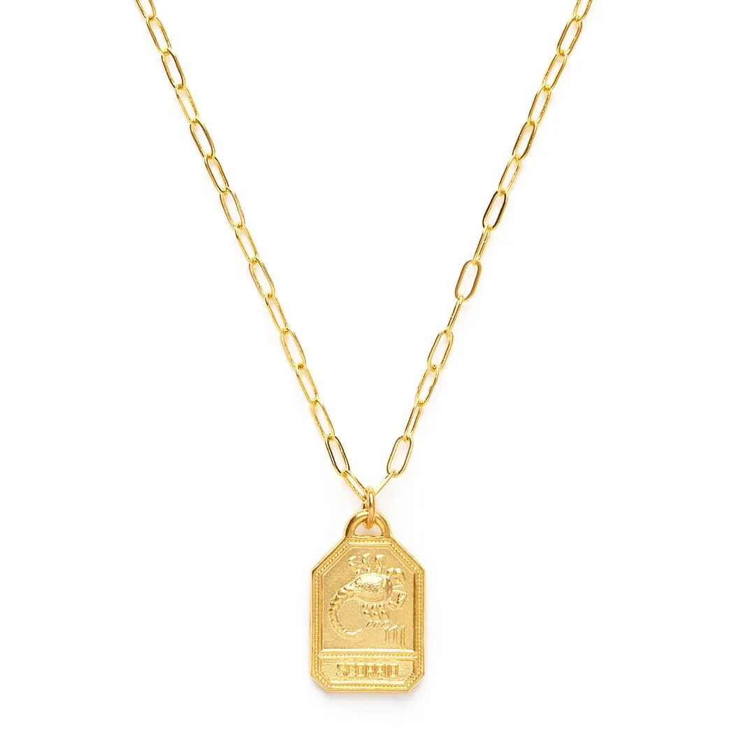 Dog Tag Zodiac Pendant Necklace