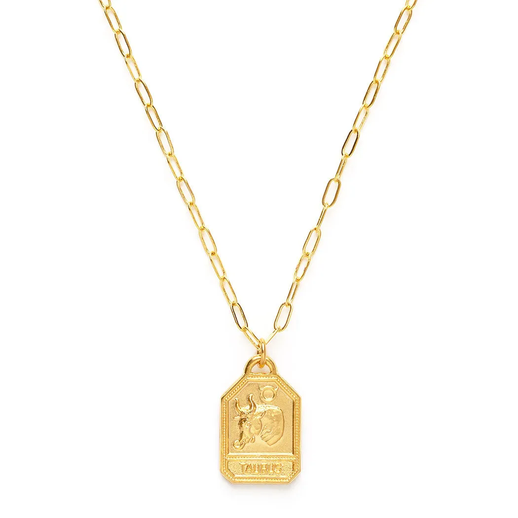 Dog Tag Zodiac Pendant Necklace