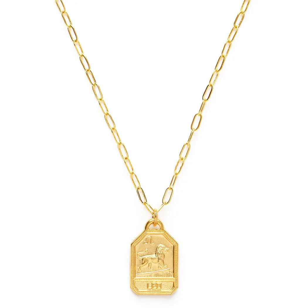 Dog Tag Zodiac Pendant Necklace