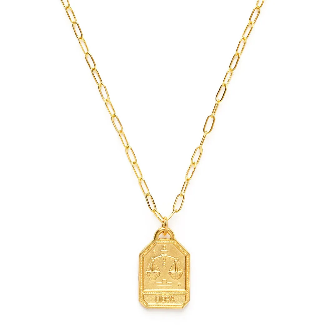 Dog Tag Zodiac Pendant Necklace