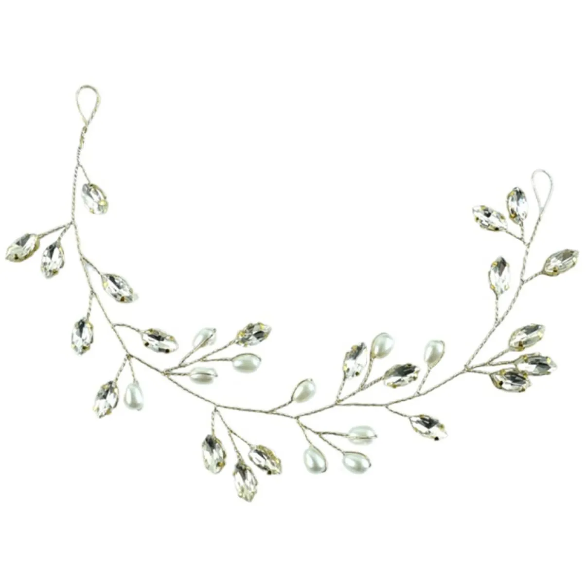 DOITOOL Bridal Pearl Rhinestone Hair Vine Accessory for Women Elegant Wedding Hair Decor