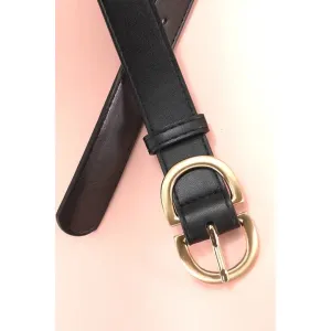 Double D Buckle Faux Leather Belt