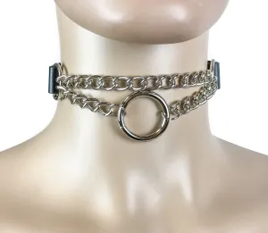 Double Strap Chain Ring Choker
