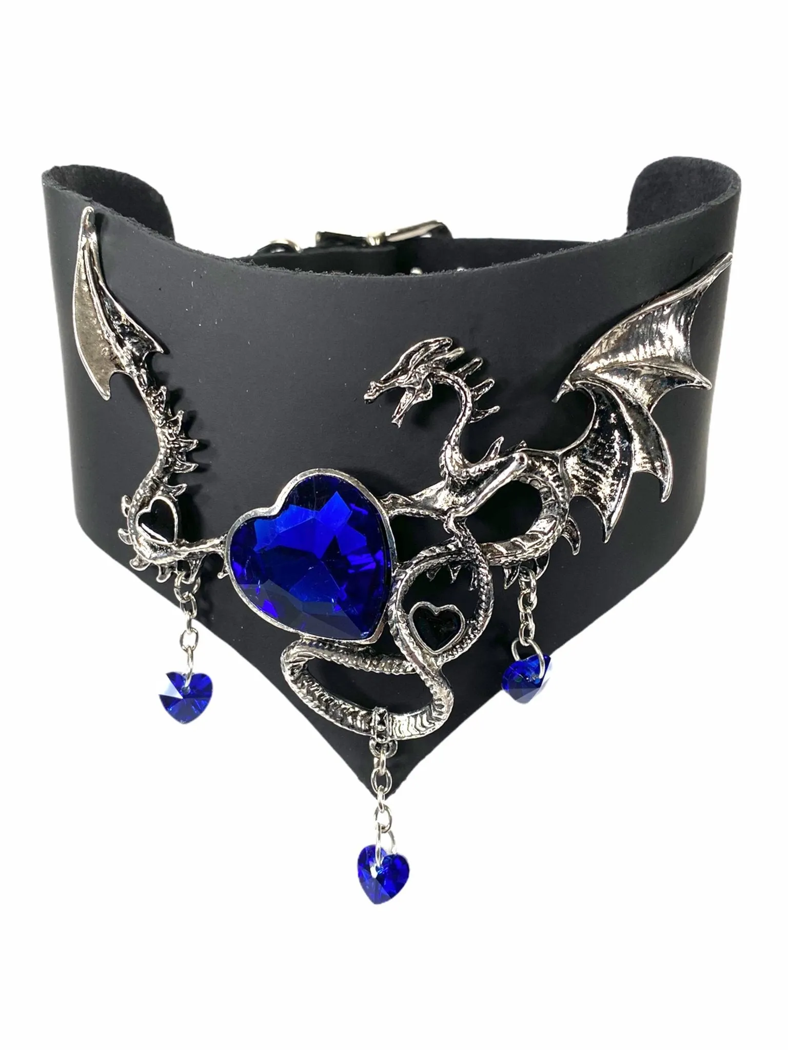 Dragon And Sapphire HeartPosture Collar