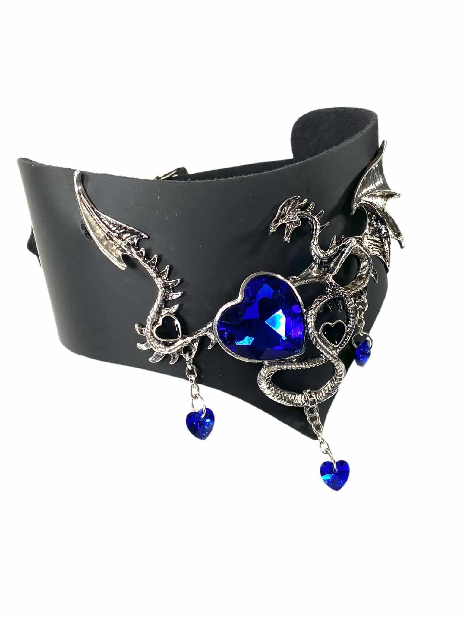 Dragon And Sapphire HeartPosture Collar