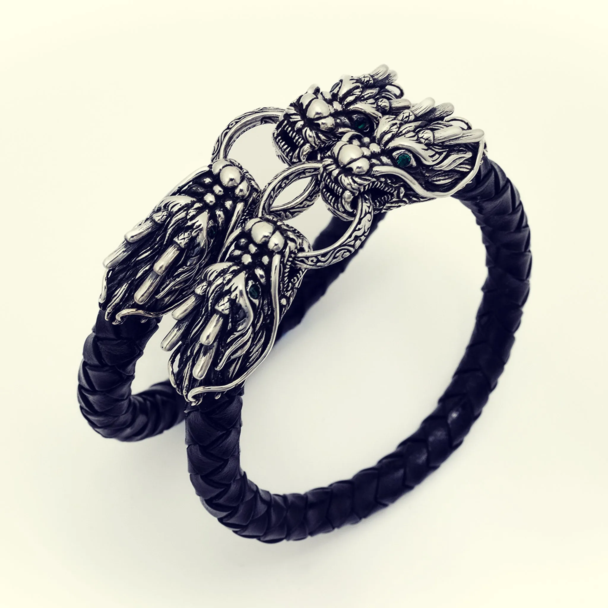 Dragon Braided Leather Bracelet