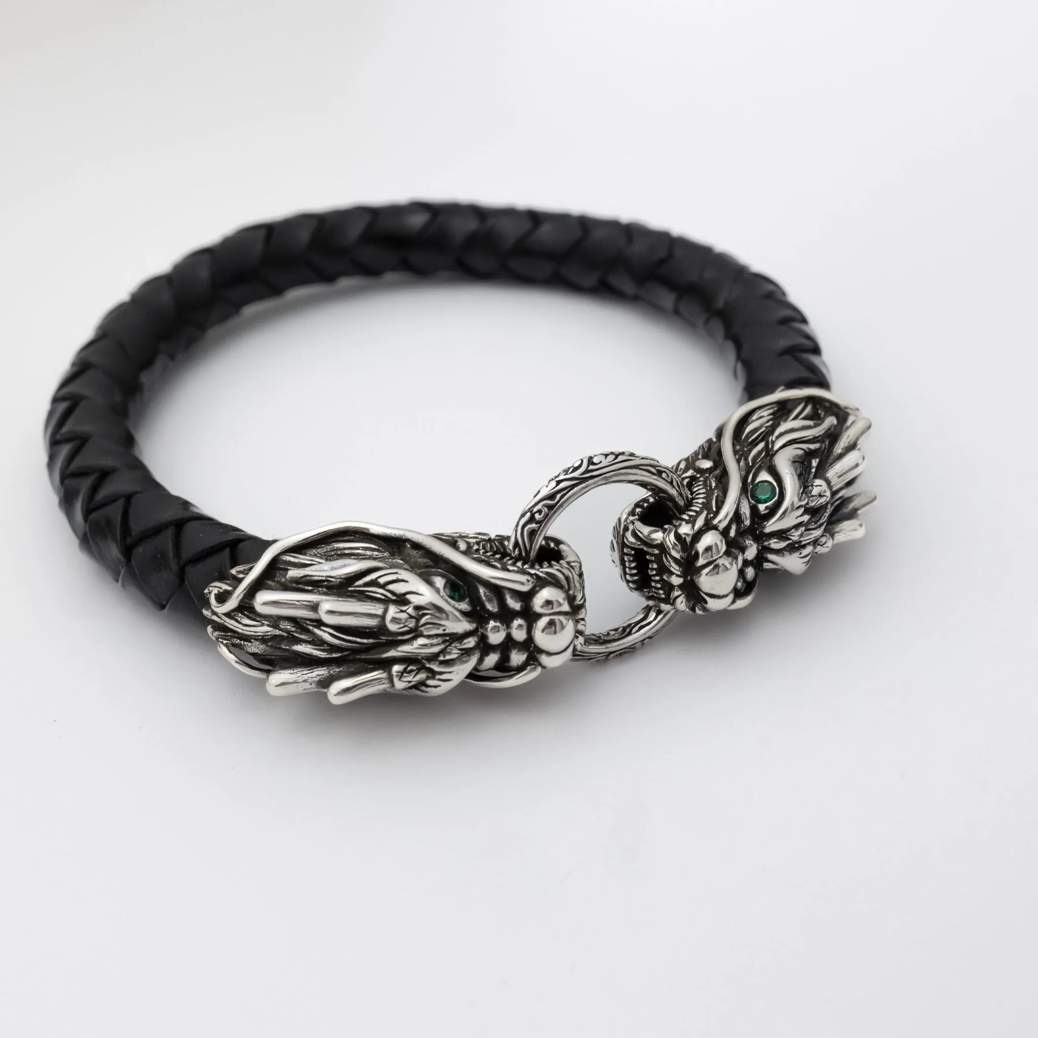 Dragon Braided Leather Bracelet