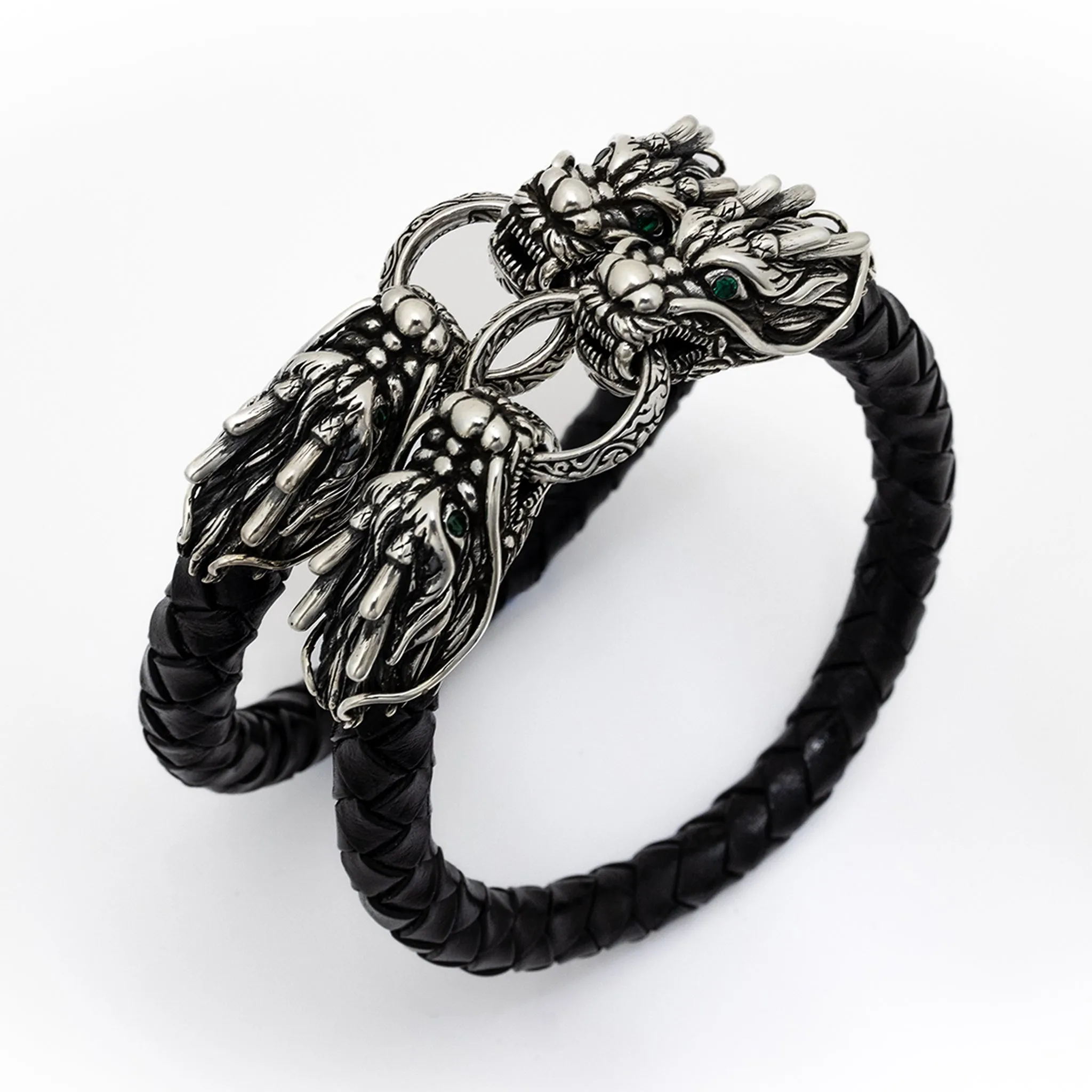 Dragon Braided Leather Bracelet