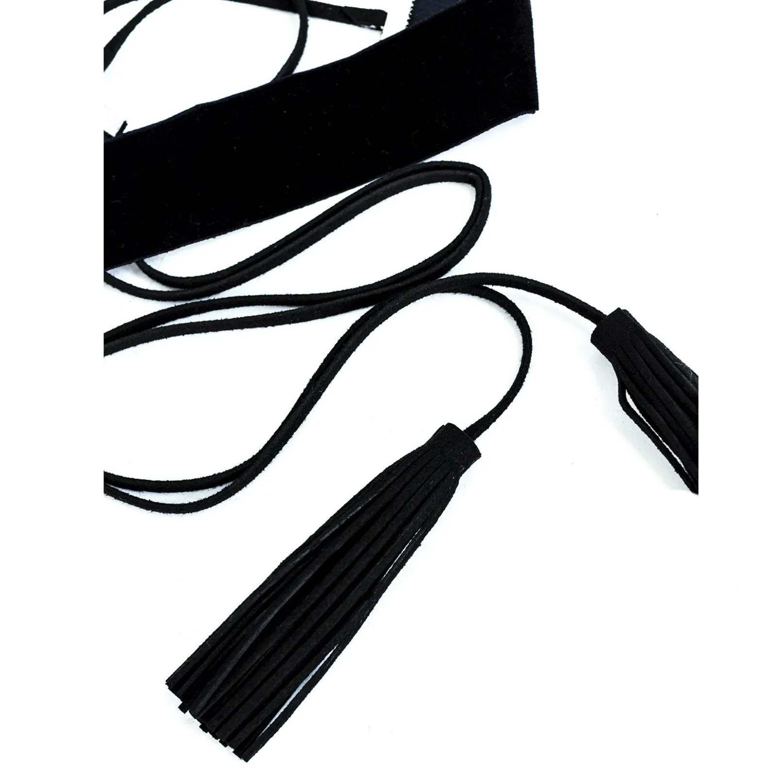 Dream On Black Velvet Choker With Tassels