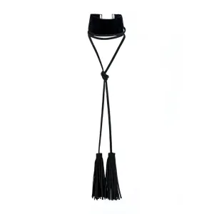 Dream On Black Velvet Choker With Tassels