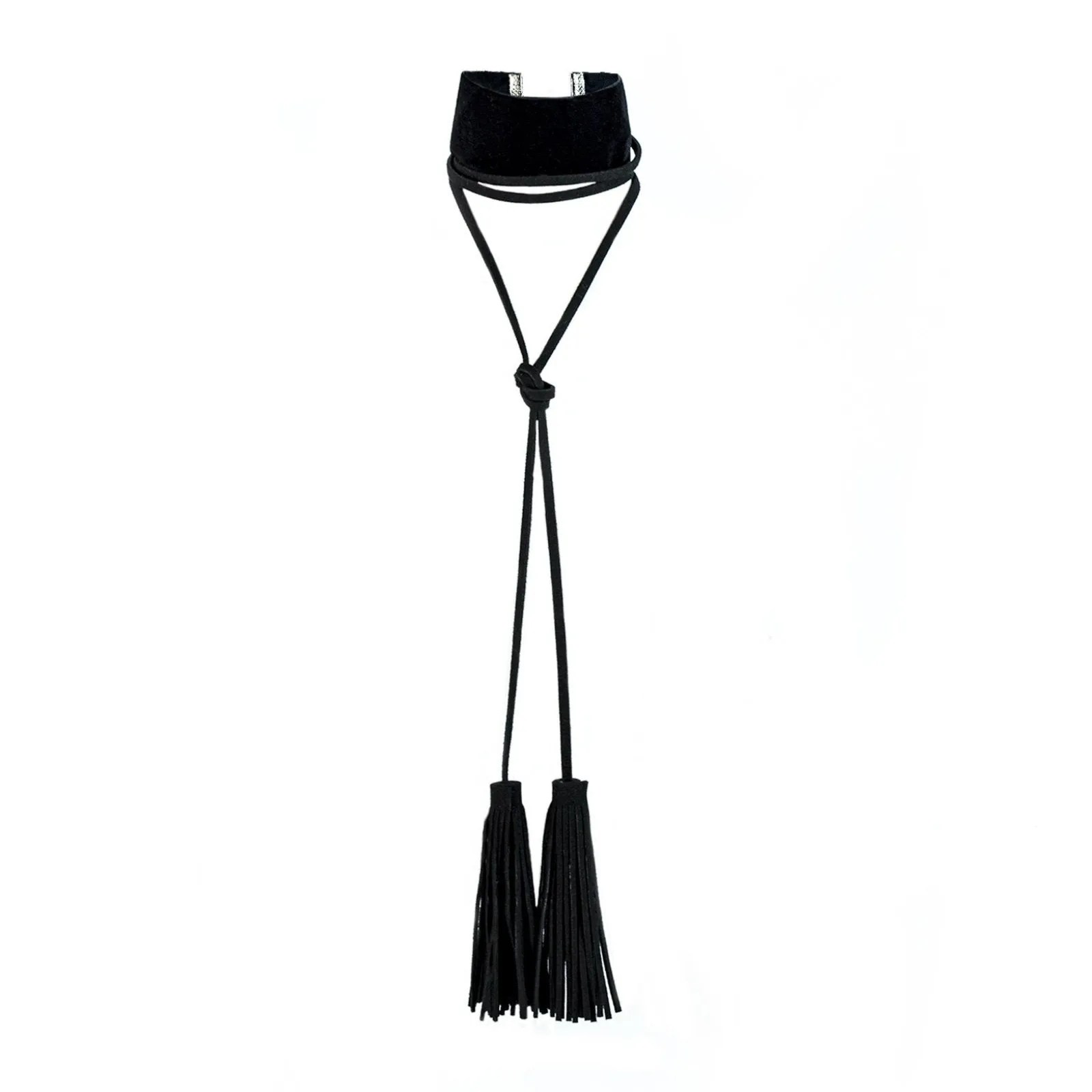 Dream On Black Velvet Choker With Tassels