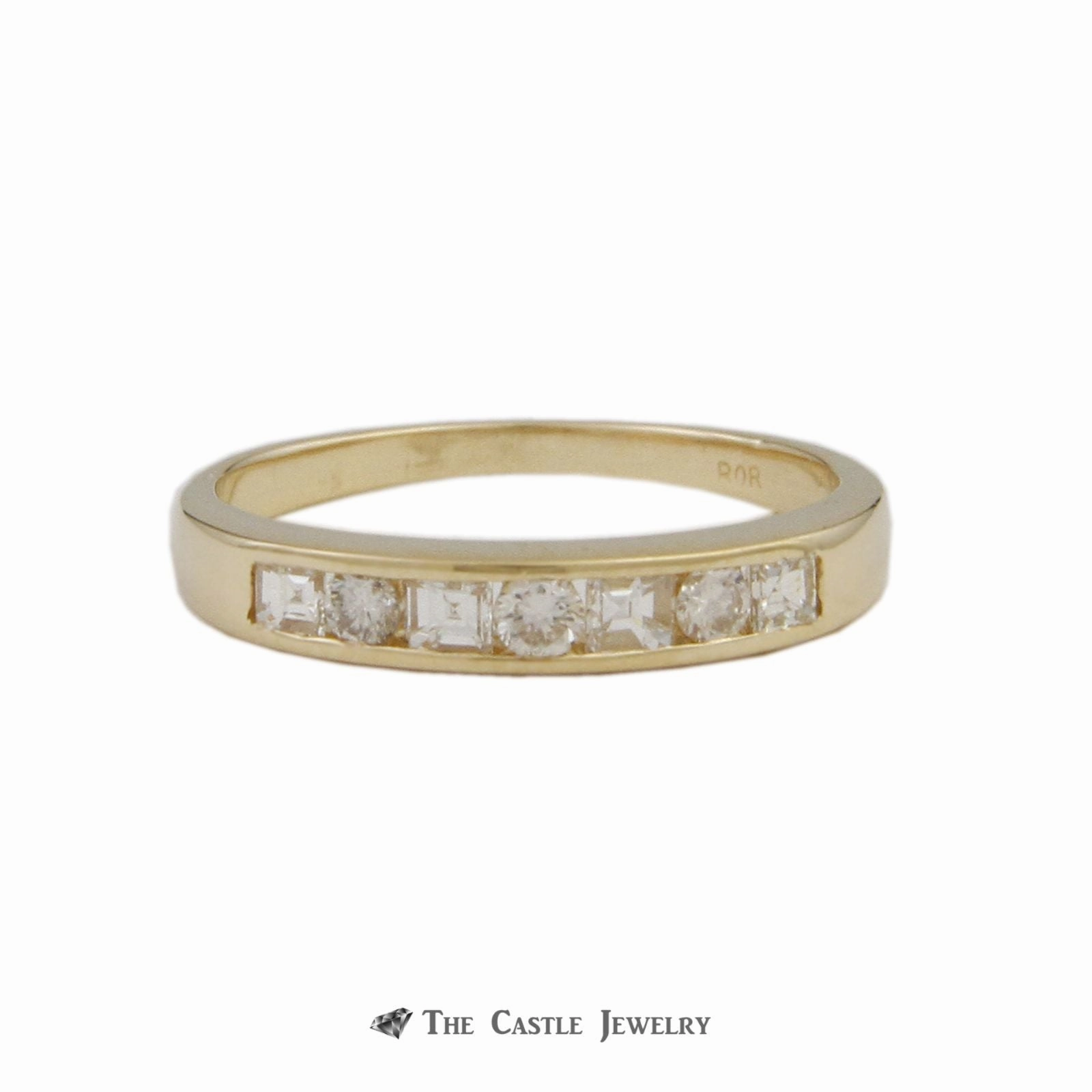 Understated Mood Featured Item Diamond Wedding Band w/ .38cttw Channel Set Round & Princess Cut Diamonds in 14k