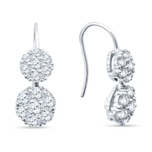 Drop Diamond Cluster Earrings Large