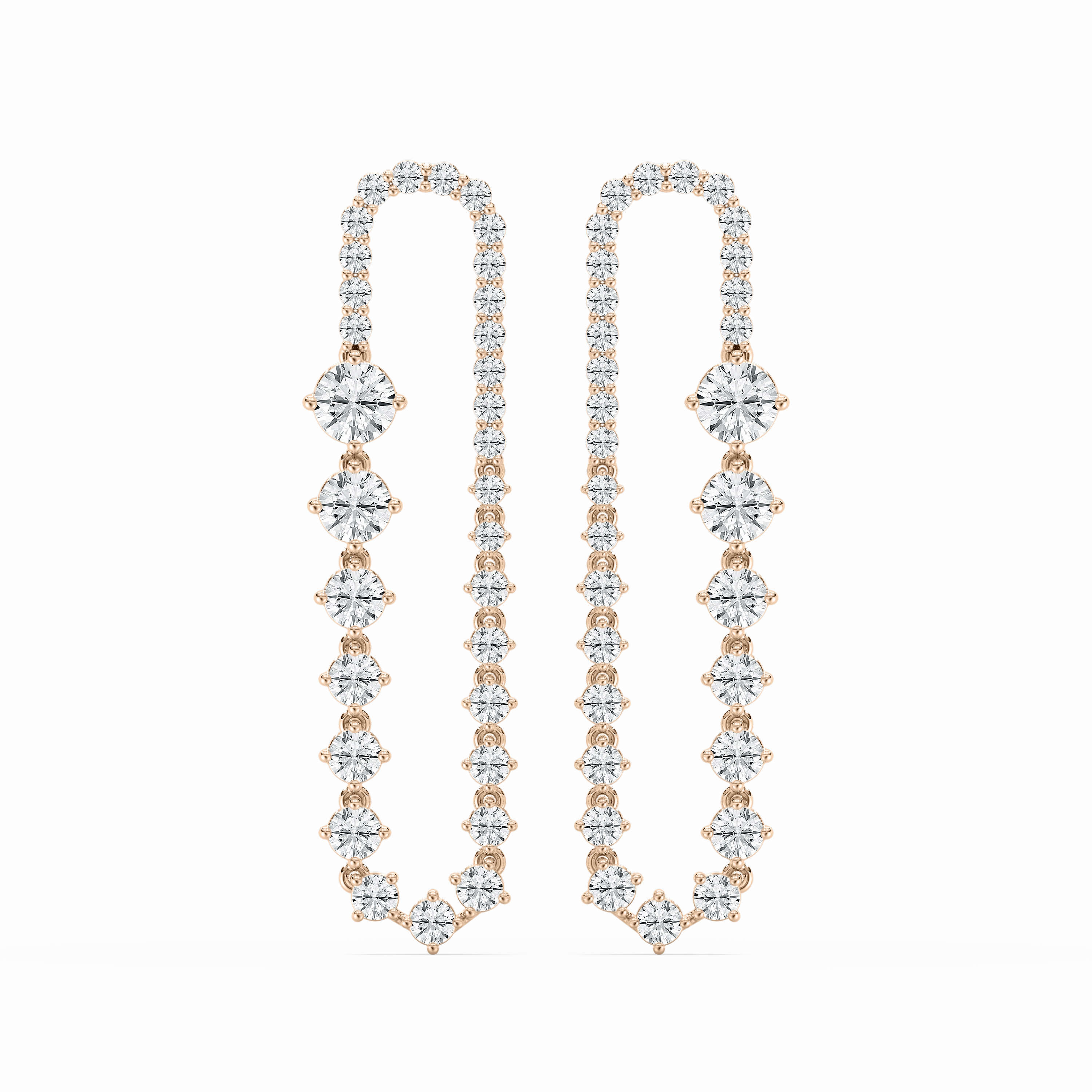 Attractive Creation Artistic Decoration 5 ?/? ctw Round Lab Grown Diamond Graduated Drop Earrings