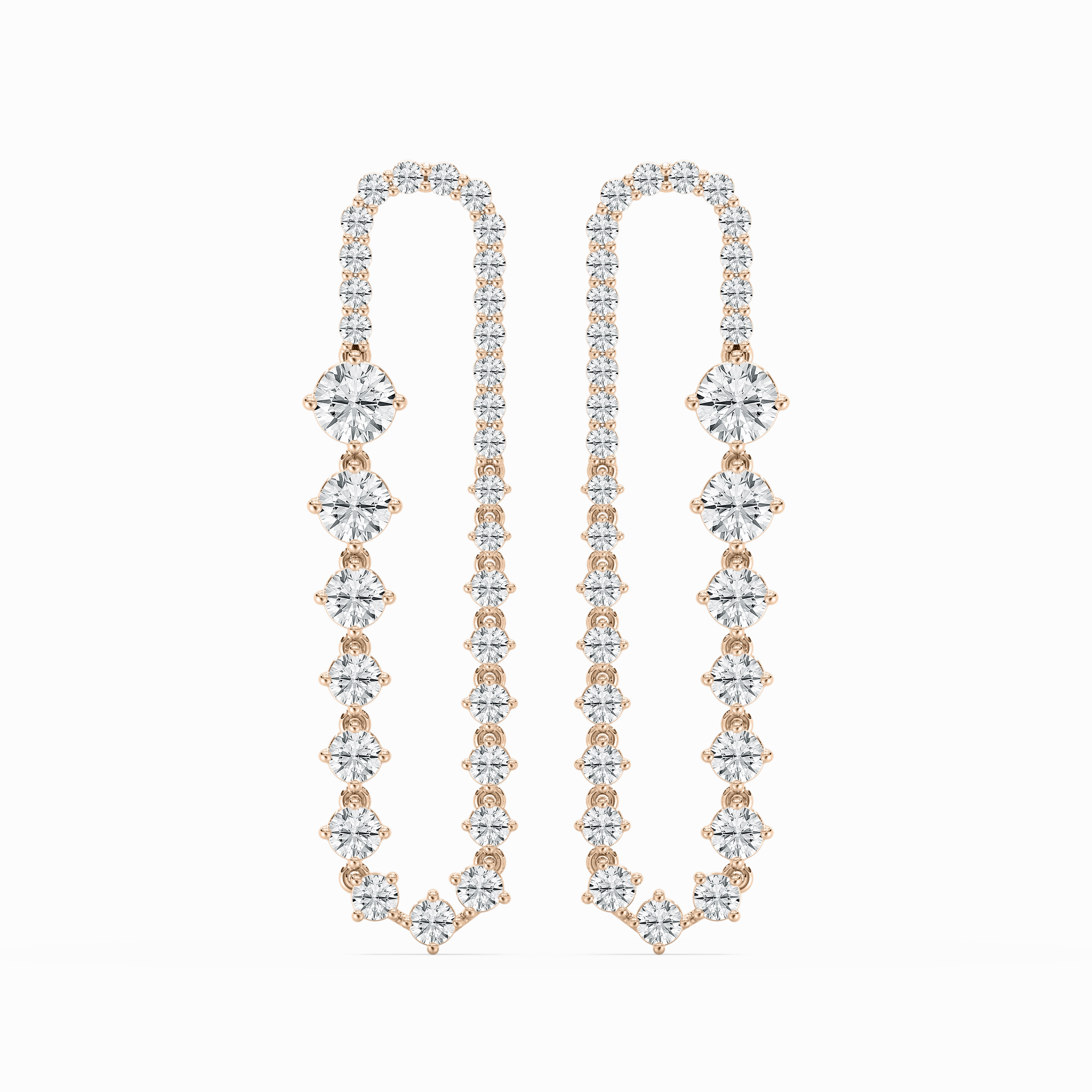 5 ?/? ctw Round Lab Grown Diamond Graduated Drop Earrings Sparkling Detail Secure Item