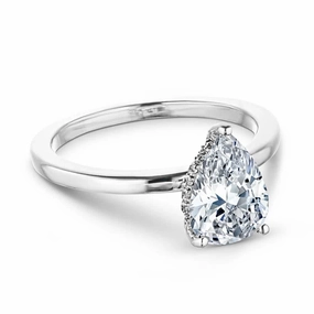 Cordelia Pear Lab Grown Diamond Hidden Halo Engagement Ring Time Honored for all ages