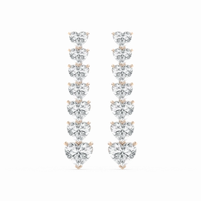 Everyday Trinket 18 ctw Heart Lab Grown Diamond Graduated Dangle Earrings