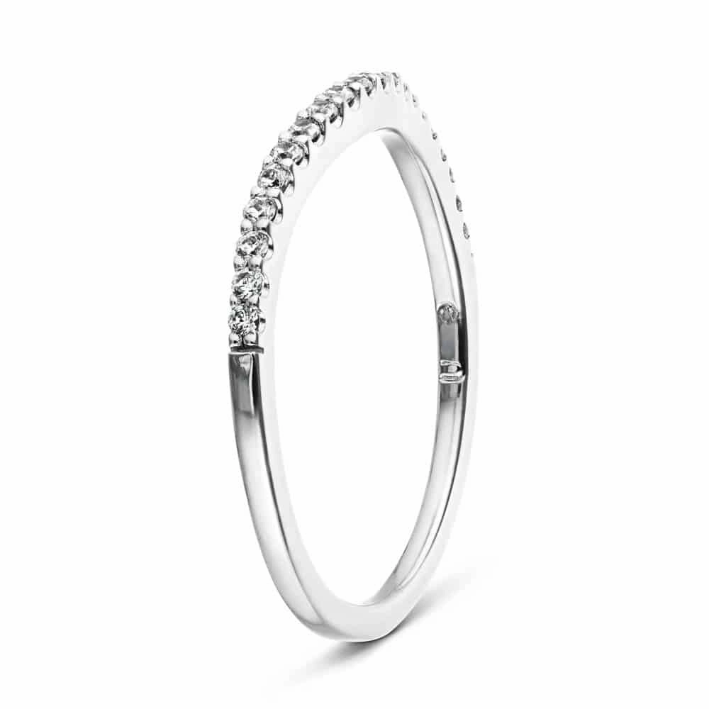 Modern Wear Frost Round Lab Grown Diamond Pave Curved Band
