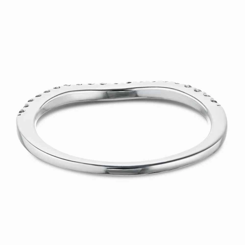 Quality Accessory Frost Round Lab Grown Diamond Pave Curved Band