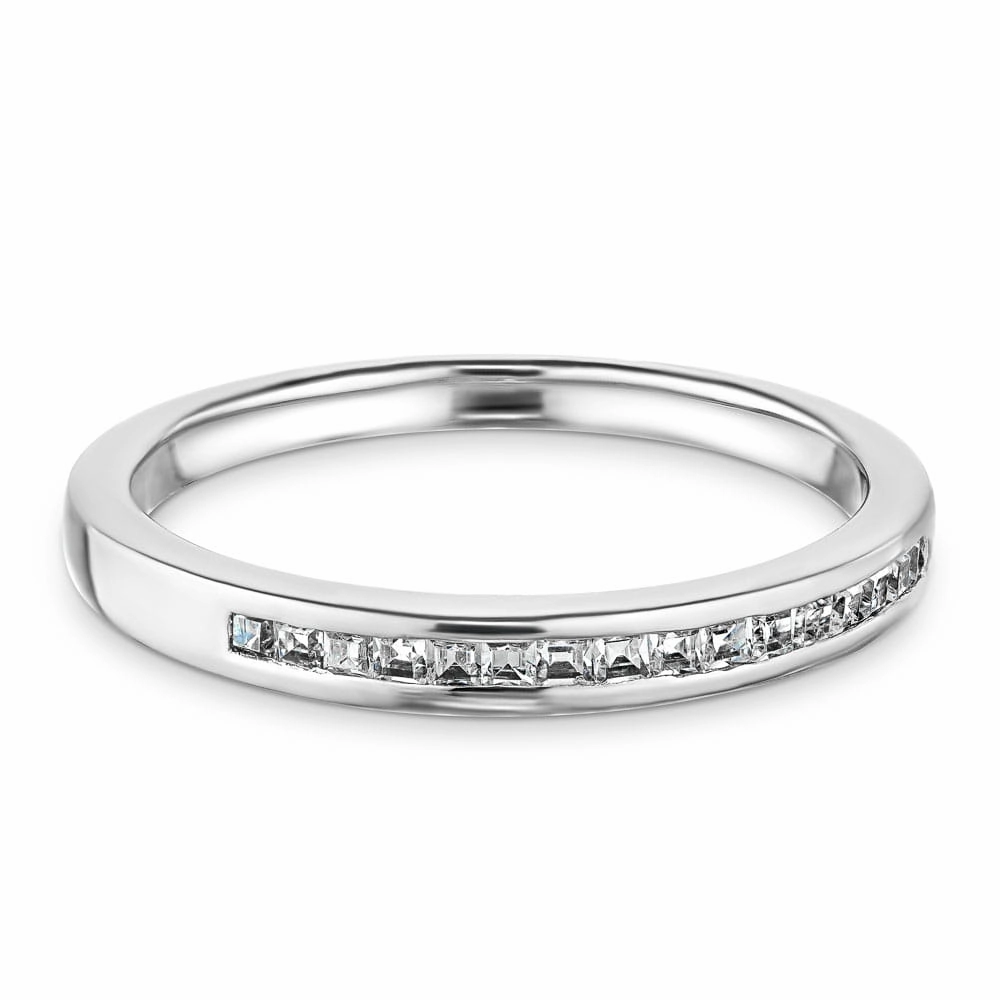 Hazel 1/2 ctw Princess Lab Grown Diamond Channel Set Wedding Band Outdoor Look Modern Mood