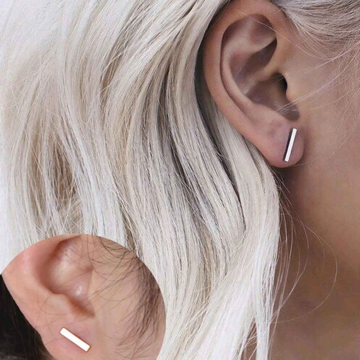 Earring Hoop Stud Drop & Dangle, Minimalist Bar Stick Line Women Stud Earrings Party Jewelry Valentine Day Gift for Women Teen Girls Birthday Christmas Friends Gift