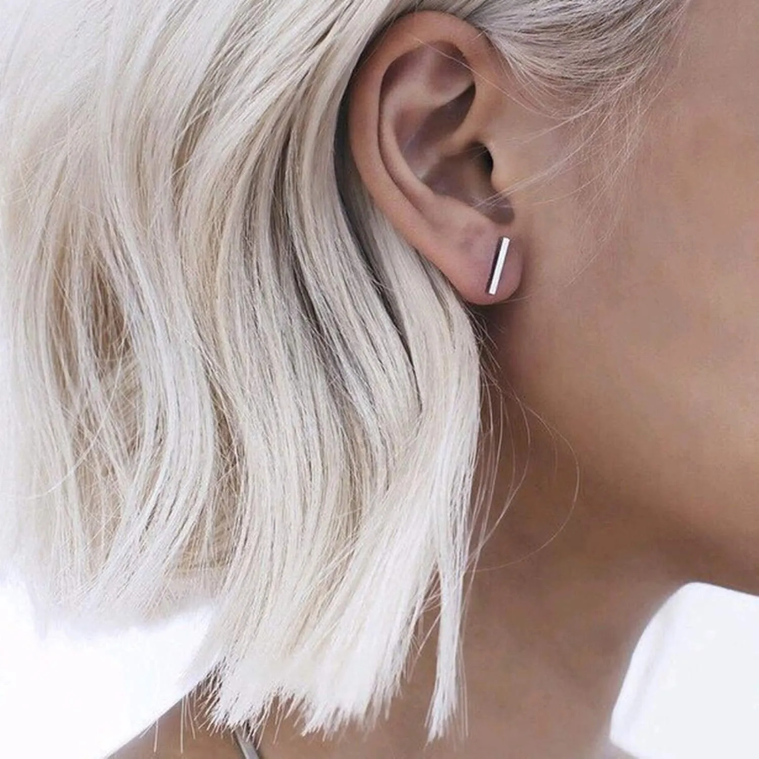 Earring Hoop Stud Drop & Dangle, Minimalist Bar Stick Line Women Stud Earrings Party Jewelry Valentine Day Gift for Women Teen Girls Birthday Christmas Friends Gift