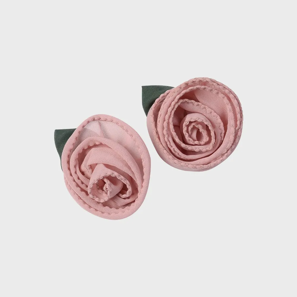 [EIREVE] Seasonless CHIFFON ROSE BROOCH SET (PINK)